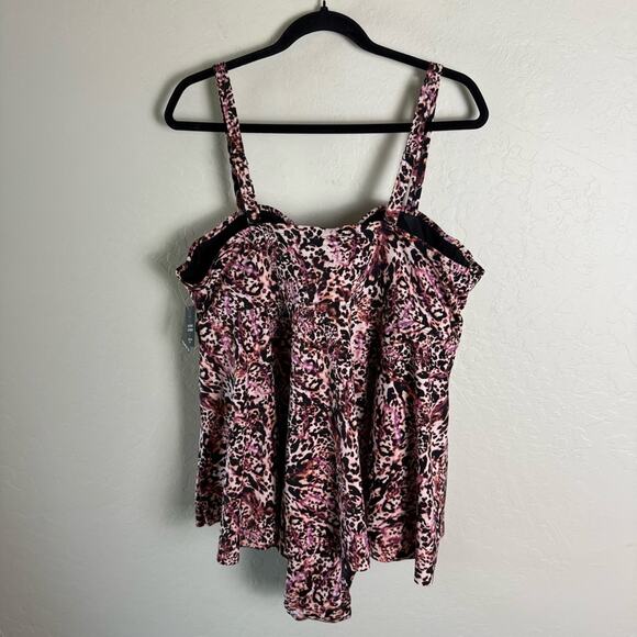 Torrid Leopard Pink One Piece Swimsuit 3X NWT D/DD 15900342 - Picture 9 of 14